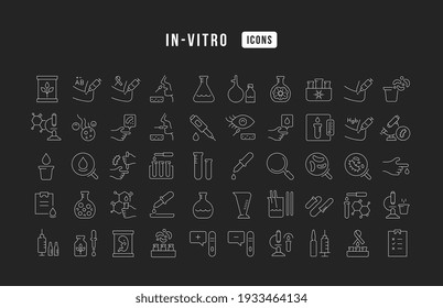 In Vitro. Colección de iconos perfectamente delgados para el diseño web, aplicación y los proyectos más modernos. El kit de signos para la categoría Medicina.