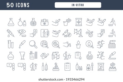 In-Vitro. Collection of perfectly thin icons for web design, app, and the most modern projects. The kit of signs for category Medicine.