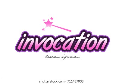 invocation word text on a white background with magic wand