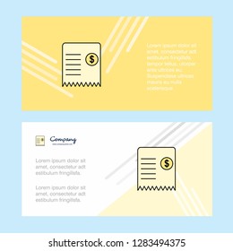 Invoice abstract corporate business banner template, horizontal advertising business banner.