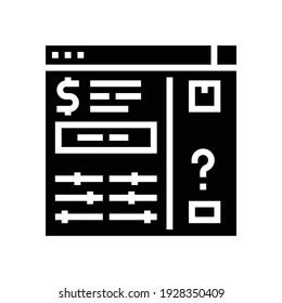 Rechnungsgenehmigungen und Streitigkeiten glyph Symbol Vektorgrafik. Rechnungsgenehmigungen und Streitzeichen. isoliertes Kontursymbol