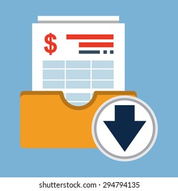 Invoice Archive.Vector Flat Icon