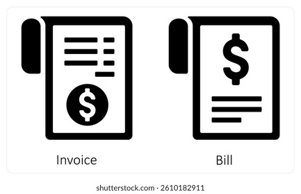 Invoice and Bill icon concept