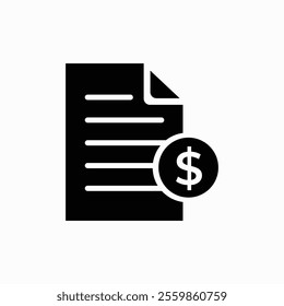 Invoice, bill icon, finance, suitable for info graphics, websites and print media and interfaces