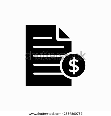 Invoice, bill icon, finance, suitable for info graphics, websites and print media and interfaces