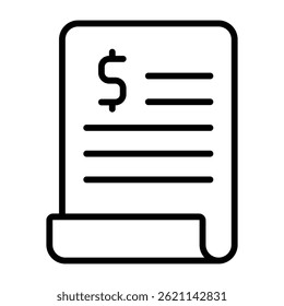 Invoice bill icon for payment and financial transaction concepts	
