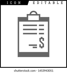 Invoice, bill icon suitable for info graphics, websites and print media and interfaces. Line vector icon
