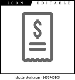 Invoice, bill icon suitable for info graphics, websites and print media and interfaces. Line vector icon