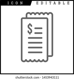 Invoice, bill icon suitable for info graphics, websites and print media and interfaces. Line vector icon