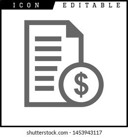 Invoice, bill icon suitable for info graphics, websites and print media and interfaces. Line vector icon