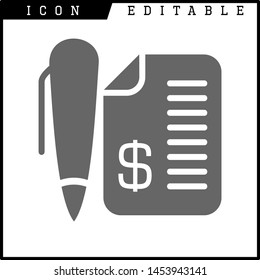Invoice, bill icon suitable for info graphics, websites and print media and interfaces. Line vector icon