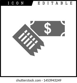 Invoice, bill icon suitable for info graphics, websites and print media and interfaces. Line vector icon