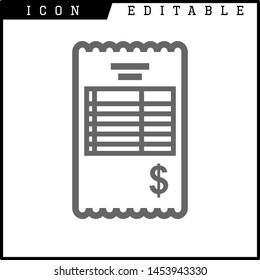 Invoice, bill icon suitable for info graphics, websites and print media and interfaces. Line vector icon