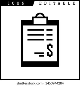 Invoice, bill icon suitable for info graphics, websites and print media and interfaces. Line vector icon