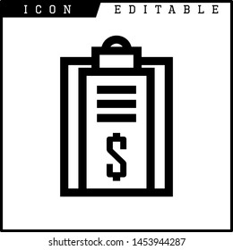 Invoice, bill icon suitable for info graphics, websites and print media and interfaces. Line vector icon