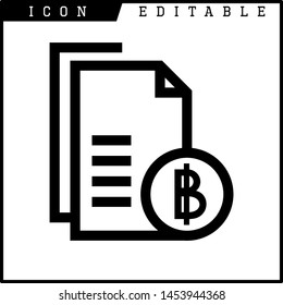Invoice, bill icon suitable for info graphics, websites and print media and interfaces. Line vector icon