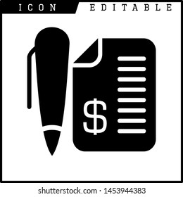 Invoice, bill icon suitable for info graphics, websites and print media and interfaces. Line vector icon