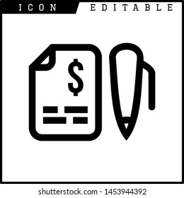 Invoice, bill icon suitable for info graphics, websites and print media and interfaces. Line vector icon