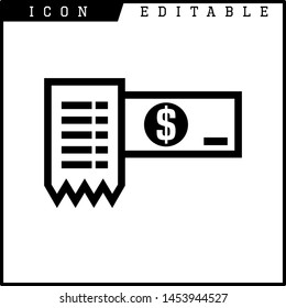 Invoice, bill icon suitable for info graphics, websites and print media and interfaces. Line vector icon