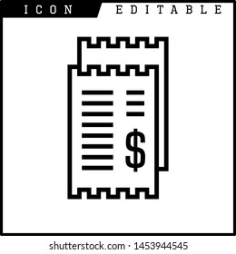 Invoice, bill icon suitable for info graphics, websites and print media and interfaces. Line vector icon