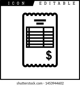Invoice, bill icon suitable for info graphics, websites and print media and interfaces. Line vector icon
