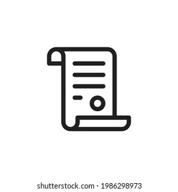 Invoice, bill icon suitable for info graphics, websites and print media and interfaces. Line vector icon. Invoice bill document vector line icon
