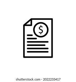 Invoice, bill icon suitable for info graphics, websites and print media and interfaces. Line vector icon.