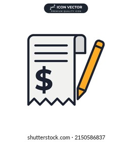 Invoice, bill icon symbol template for graphic and web design collection logo vector illustration