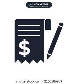 Invoice, bill icon symbol template for graphic and web design collection logo vector illustration