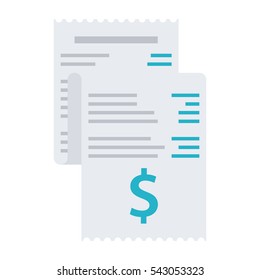 Invoice, bill icon vector illustration in flat style