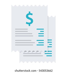 Invoice, bill icon vector illustration in flat style