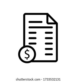 Invoice Bill icon vector on white background