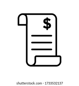 Invoice Bill icon vector on white background