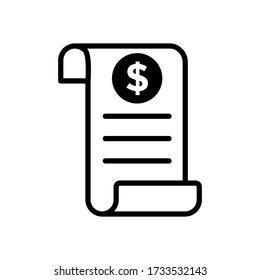 Invoice Bill icon vector on white background