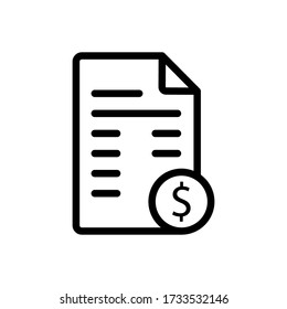 Invoice Bill icon vector on white background