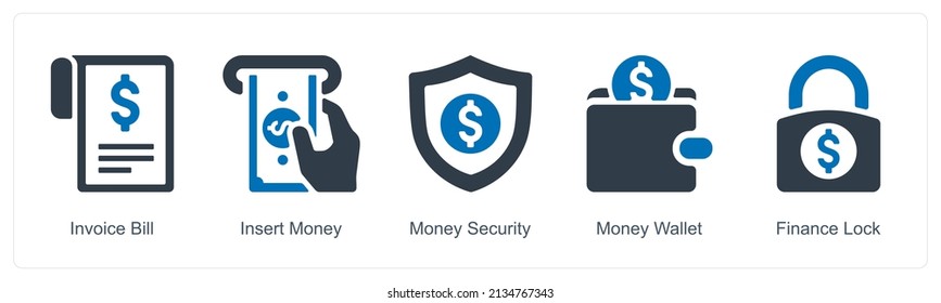 Invoice Bill And Insert Money Icon Concept