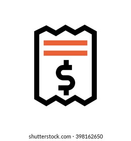 Invoice, bill line icon. Pixel perfect fully editable vector icon suitable for websites, info graphics and print media.