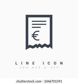 invoice bill line vector icon