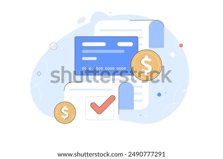 Invoice bill for Payment of utility, bank, restaurant and other bill vector illustration 