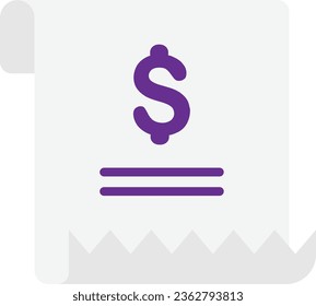 Invoice Bill Receipt Icon Vector Flat Illustration