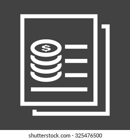 Invoice, bill, receipt icon vector image. Can also be used for admin dashboard. Suitable for mobile apps, web apps and print media.