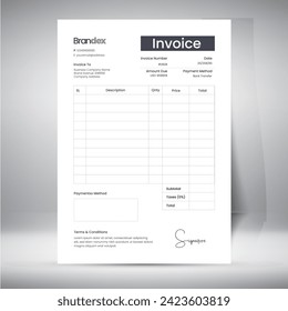 invoice bill template modern and minimal
