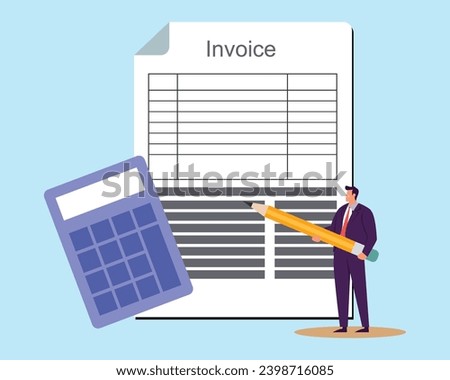 Invoice, bill or total amount to pay for service, charge for price calculation or finance payment system, accounting, quotation and receipt concept