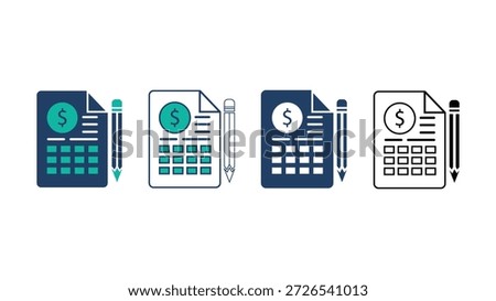 Invoice Billing Accounting Icon Set for Finance and Payment