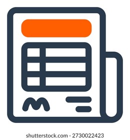 Symbol für Rechnungsfakturierungszahlungsbeleg