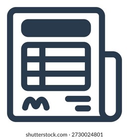 Symbol für Rechnungsfakturierungszahlungsbeleg
