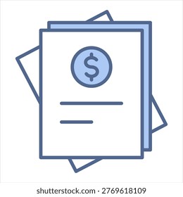 Invoice Blue Icon Style Collection