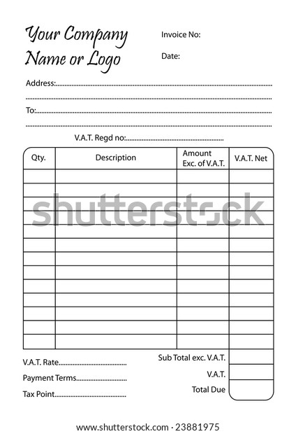 invoice\
book, vector illustration of a bill pad\
template