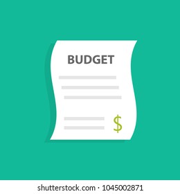 Invoice Budget icon. Vector image isolated on white background