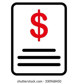 Invoice Budget vector icon. Style is flat symbol, rounded angles, white background.